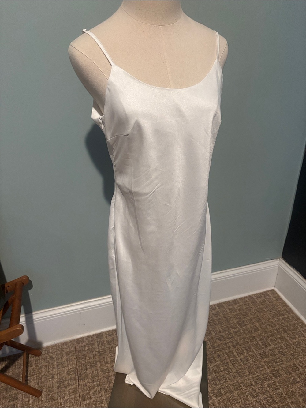 NWT Lillusory White Satin Slip Chemise with Adjustable Straps